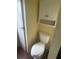 A well-maintained, standard white toilet with a matching white cabinet above at 14810 Brahma Rd, Polk City, FL 33868