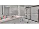 Bathroom with vanity with sink, framed mirror and shower-tub combination with glass door at 1854 Sherwood Lakes Blvd, Lakeland, FL 33809
