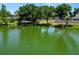 Waterfront view of property with lush landscaping, a boat dock, and lake access at 2103 Sylvester Ct, Lakeland, FL 33803