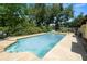 Private backyard with refreshing swimming pool surrounded by lush landscaping and a patio, offering a serene outdoor retreat at 2103 Sylvester Ct, Lakeland, FL 33803