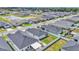 Community aerial view featuring neatly arranged homes, manicured lawns, and a serene pond at 3946 Willow Ridge Dr, Lakeland, FL 33810