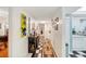 Hallway with checkered tile, leading to living area at 512 Cameo Dr, Lakeland, FL 33803