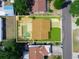Aerial view showcases pool, fenced yard and patio, perfect for outdoor living and entertaining at 901 Spicewood Dr, Lakeland, FL 33801