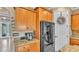 Close-up of the kitchen area, highlighting modern appliances, stylish decor, and ample storage space at 1036 Stoney Creek Dr, Lakeland, FL 33811