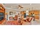Open-concept living room flows into a well-equipped kitchen with bar seating, perfect for gatherings at 1036 Stoney Creek Dr, Lakeland, FL 33811