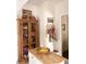 A well-organized kitchen area featuring a wood cabinet and butcher block island, offering both storage and workspace at 1217 King Ave, Lakeland, FL 33803