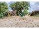 Large backyard with mature trees and green slide, offering plenty of space for outdoor activities at 1808 Stonecrest Ct, Lakeland, FL 33813