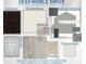 Selection board displays design elements including cabinets, countertops, flooring, and exterior scheme options at 1833 Noble Dr, Davenport, FL 33837