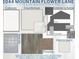 Selection of interior and exterior materials, including cabinets, countertops, and flooring for the home at 1837 Noble Dr, Davenport, FL 33837