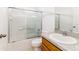 Clean bathroom featuring a shower-tub combination and sink with ample counter space at 2660 Hemingway Ave, Haines City, FL 33844