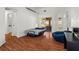 Bright living room features sliding glass door to lanai, bed, and is great for relaxing at 2812 Hickory Ridge Dr, Lakeland, FL 33813