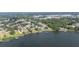 Stunning aerial view of waterfront homes with private docks along a serene lake at 818 Fairlane Dr, Lakeland, FL 33809