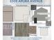 Selections of interior paint, exterior colors, and flooring, including cabinets, countertops, wall tile, and exterior accents at 1009 Aruba Ave, Mulberry, FL 33860
