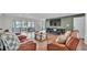 Spacious living room with hardwood floors, comfortable seating, and access to a screened-in patio at 118 Lake Sears Dr, Winter Haven, FL 33880
