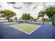 A view of the community's pickleball court, surrounded by trees at 1565 Heather Hill Dr, Lakeland, FL 33810