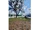 Expansive backyard featuring mature trees, a well-manicured lawn, and a charming white picket fence at 236 E Seminole Ave, Lake Wales, FL 33853