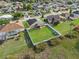Aerial view showcasing the home with fenced backyard, offering privacy and space for outdoor activities at 4041 Byrds Crossing Dr, Lakeland, FL 33812