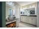 Bathroom with double sinks, ample lighting and attached vanity at 4825 Luce Rd, Lakeland, FL 33813
