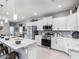 Modern kitchen with granite countertops, stainless steel appliances, and ample cabinet space for storage at 5418 Duxford Cir, St Cloud, FL 34771