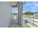 Paver balcony featuring stylish railings offering neighborhood views and outdoor relaxation space at 1171 Windjammer Dr, Lakeland, FL 33803
