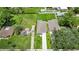 Aerial view of two homes showcasing ample green lawns and tree coverage at 1415 S Lincoln Ave, Lakeland, FL 33803