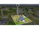 Captivating aerial view of the property, outlined with property lines to show mature trees and prime location at 1837 Farrington Dr, Lakeland, FL 33809