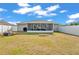Expansive backyard with a screened-in patio and open space, perfect for outdoor activities and relaxation at 2700 Oak Hammock Loop, Mulberry, FL 33860