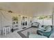 Covered patio with stylish wicker furniture, ideal for outdoor relaxation and entertaining guests at 2700 Oak Hammock Loop, Mulberry, FL 33860