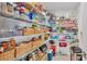 Well-organized walk-in pantry with abundant shelving for storage, maximizing kitchen organization at 2991 Flying Blackbird Rd, Bartow, FL 33830