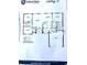 Detailed floor plan of the Lindsey II, with dimensions for the living area, bedrooms, kitchen, and garage at 305 Woods Landing Dr, Lady Lake, FL 32159