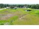 Aerial view of property with pond and plenty of green space and trees at 4404 Musket Dr, Lakeland, FL 33810