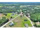 Aerial view of property with lush trees, green lawns, and pond at 4404 Musket Dr, Lakeland, FL 33810