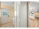 Bright entryway featuring tile flooring, ample storage, and a door leading to the outdoors at 5604 Stratford Ln, Lakeland, FL 33813
