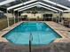 Backyard pool with screened enclosure and brick deck at 5604 Stratford Ln, Lakeland, FL 33813