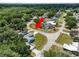 This elevated view highlights the home's location in an established neighborhood with mature landscaping at 6810 Palomino Dr, Lakeland, FL 33811