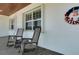 Charming front porch with rocking chairs and stylish decor, perfect for relaxing outdoors at 1 Brogden Se Ct, Winter Haven, FL 33880