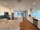 Beautifully remodeled kitchen with island and stainless steel appliances at 1328 Edgewater Beach Dr, Lakeland, FL 33805