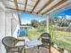 A relaxing covered patio space with comfortable wicker furniture, offering a serene outdoor experience at 1405 Clinton St, Bartow, FL 33830
