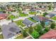 Expansive aerial view of a residential community with well-maintained lawns and varied home styles at 2040 Chickadee St, Bartow, FL 33830