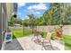 Cozy patio area with stone pavers, outdoor furniture, and a well-maintained yard at 280 Pershing St, Bartow, FL 33830