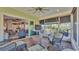 Enclosed sunroom featuring tiled floors, neutral furniture, and retractable exterior shades at 3016 Wood Duck Dr, Polk City, FL 33868