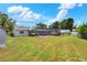 This backyard has a screened in pool, shed, and lots of open green area at 404 Willow Run, Lakeland, FL 33813
