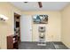 Well-lit bedroom with a view of another home on TV at 417 Yolonda Ct, Lakeland, FL 33809