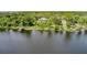 Scenic aerial of lakefront homes nestled amidst lush greenery, showcasing the serene waterfront lifestyle at 9093 S Bay Dr, Haines City, FL 33844