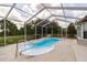 Enclosed private backyard pool with screened enclosure at 9093 S Bay Dr, Haines City, FL 33844