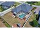A beautiful backyard featuring a screened pool and seating area at 2032 Indian Sky Cir, Lakeland, FL 33813