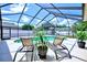 Landscaped pool area with screened enclosure, surrounded by greenery at 2032 Indian Sky Cir, Lakeland, FL 33813