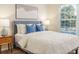 Comfortable bedroom featuring large windows, stylish lamps, and a cozy bed with decorative pillows at 2047 Winterset Dr, Lakeland, FL 33813