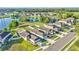 An aerial view displays the homes featuring ample backyard space, privacy fences, and well-maintained lawns at 2293 Caspian Dr, Lakeland, FL 33805