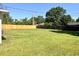 Large backyard featuring a well-maintained lawn and a recently installed wood fence at 2323 Ridgeview Dr, Lakeland, FL 33810